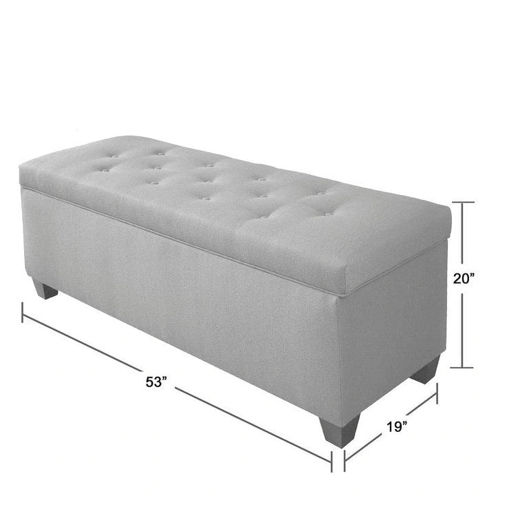 Sole Secret Obsession Button-tufted Linen Storage Bench
