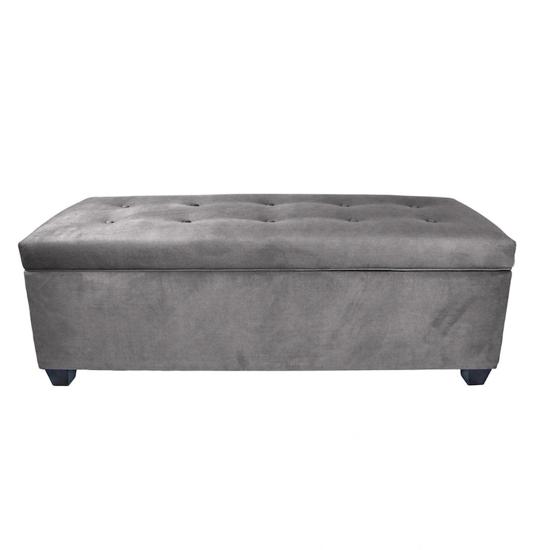 Sole Secret Obsession Button-tufted Linen Storage Bench