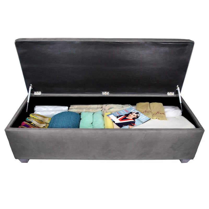 Sole Secret Obsession Button-tufted Linen Storage Bench