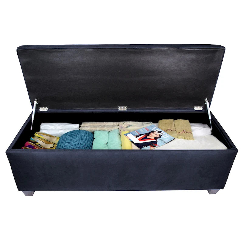 Sole Secret Obsession Button-tufted Linen Storage Bench