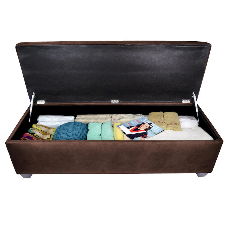 Sole Secret Obsession Button-tufted Linen Storage Bench