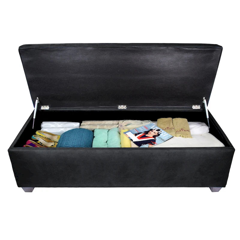 Sole Secret Obsession Button-tufted Linen Storage Bench