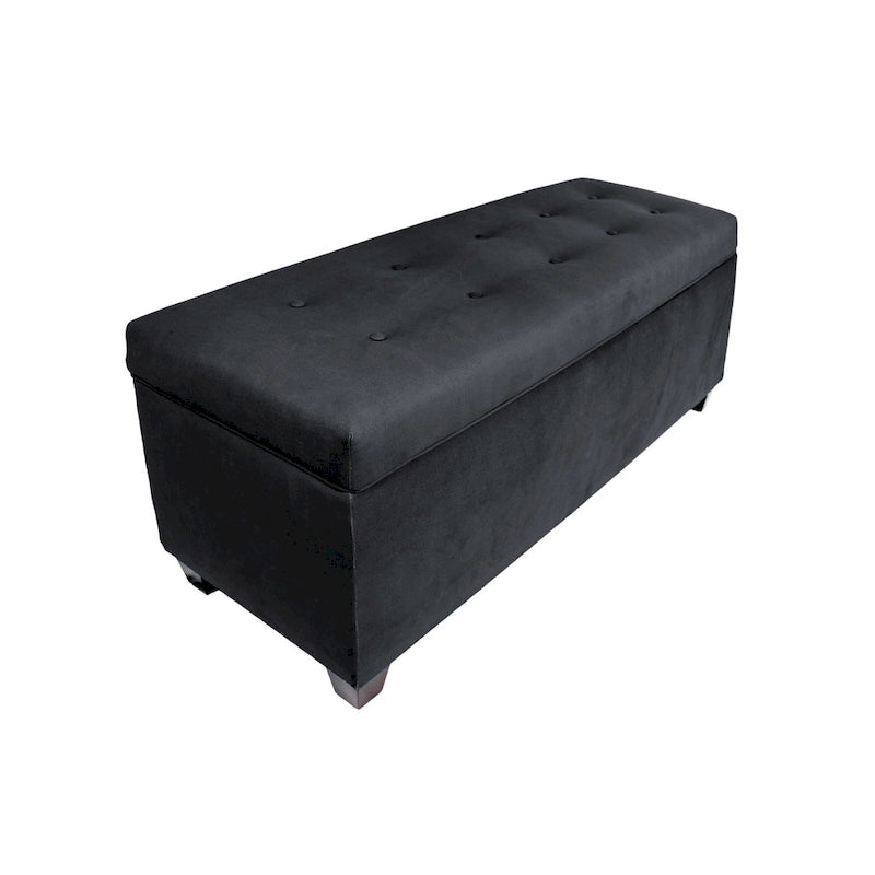 Sole Secret Obsession Button-tufted Linen Storage Bench