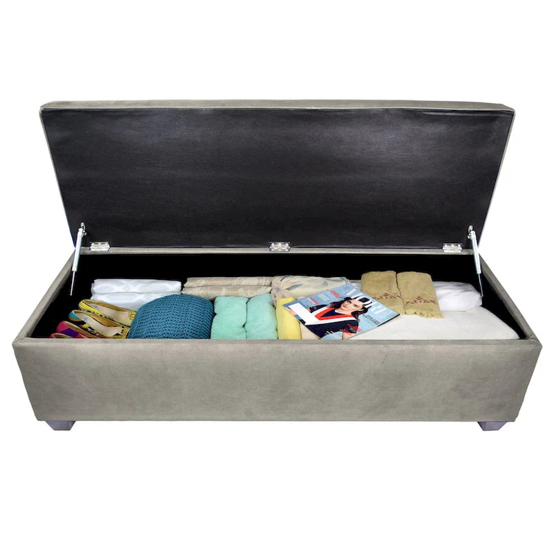 Sole Secret Obsession Button-tufted Linen Storage Bench