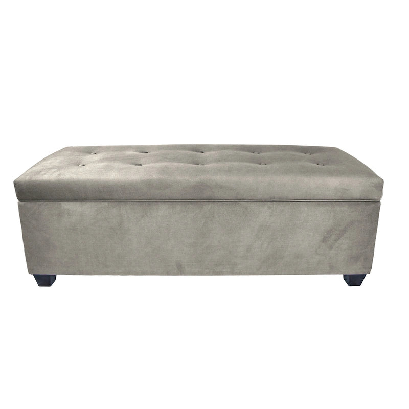 Sole Secret Obsession Button-tufted Linen Storage Bench