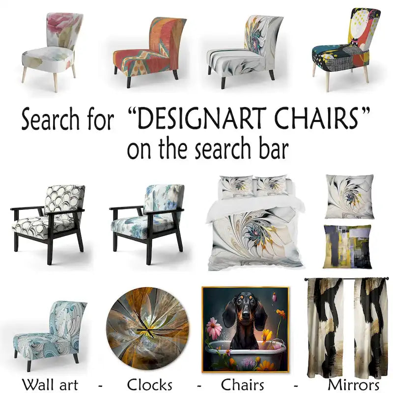 Designart Classic Houndstooth Pattern Upholstered Mid-Century Accent Chair - Arm Chair