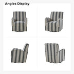Pancy Traditional Swivel Armchair with Jacobean Strip Pattern Set of 2 by HULALA HOME