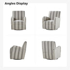 Pancy Traditional Swivel Armchair with Jacobean Strip Pattern Set of 2 by HULALA HOME
