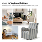 Pancy Traditional Swivel Armchair with Jacobean Strip Pattern Set of 2 by HULALA HOME