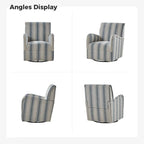 Pancy Traditional Swivel Armchair with Jacobean Strip Pattern Set of 2 by HULALA HOME