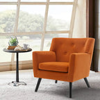 Velvet Upholstered Armchair Tufted Accent Chair, Set of 2 - 30.71H x 28.35 W x 27.56D