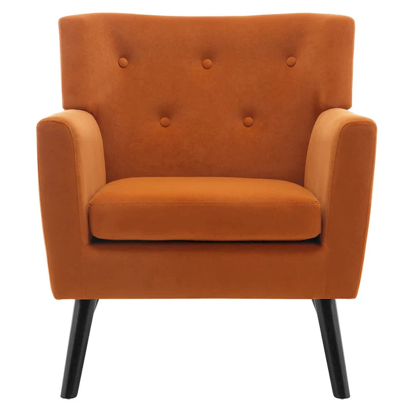 Velvet Upholstered Armchair Tufted Accent Chair, Set of 2 - 30.71H x 28.35 W x 27.56D