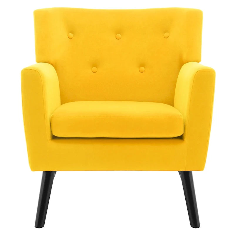 Velvet Upholstered Armchair Tufted Accent Chair, Set of 2 - 30.71H x 28.35 W x 27.56D