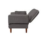 Multifunctional Sofa Bed Sleeper with 2 Pillows Beige Fabric