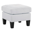 Small Faux Leather Square Ottoman