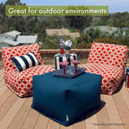 Majestic Home Goods Indoor Outdoor Towers Ottoman Pouf 27 in L x 27 in W x 17 in H