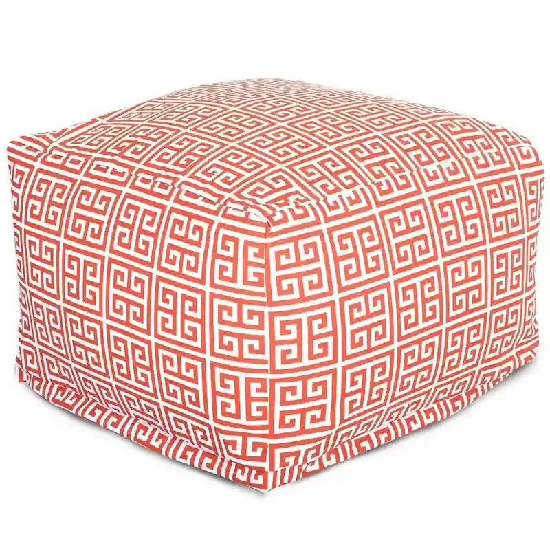 Majestic Home Goods Indoor Outdoor Towers Ottoman Pouf 27 in L x 27 in W x 17 in H