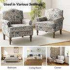 Yahweh Farmhouse Nailhead Armchair with Rolled Arms by HULALA HOME(Set of 2)