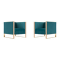 Manhattan Comfort Trillium Gold Frame Velvet Accent Chair (Set of 2)