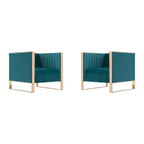 Manhattan Comfort Trillium Gold Frame Velvet Accent Chair (Set of 2)