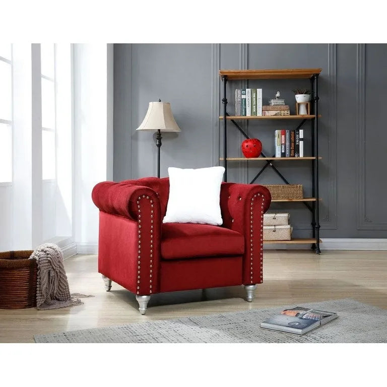 Raisa Velvet Crystal Accent Chair