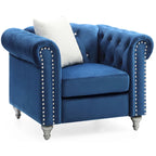 Raisa Velvet Crystal Accent Chair