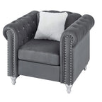 Raisa Velvet Crystal Accent Chair