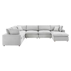 Commix Down Filled Overstuffed Velvet 7-Piece Sectional Sofa