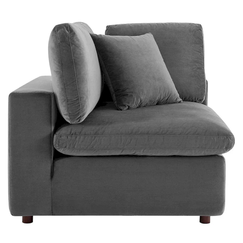 Commix Down Filled Overstuffed Velvet 7-Piece Sectional Sofa