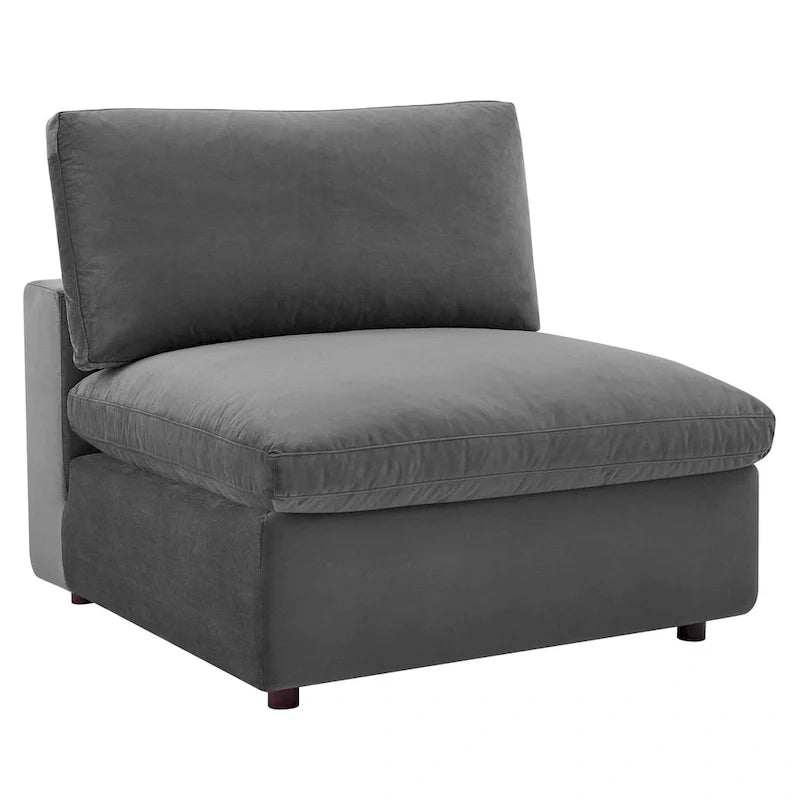 Commix Down Filled Overstuffed Velvet 7-Piece Sectional Sofa