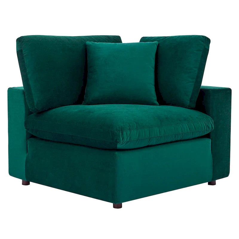 Commix Down Filled Overstuffed Velvet 7-Piece Sectional Sofa