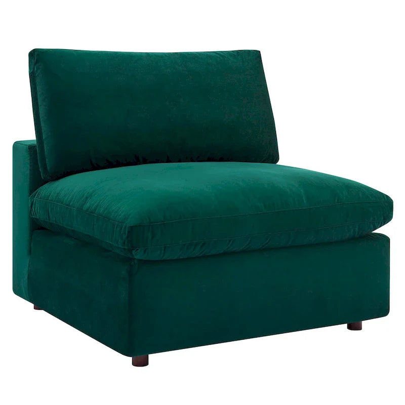 Commix Down Filled Overstuffed Velvet 7-Piece Sectional Sofa