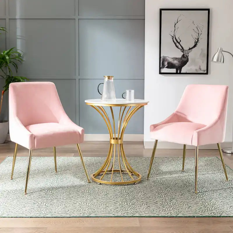 Arcadia Contemporary Velvet Upholstered Accent Chair (Set of 2)