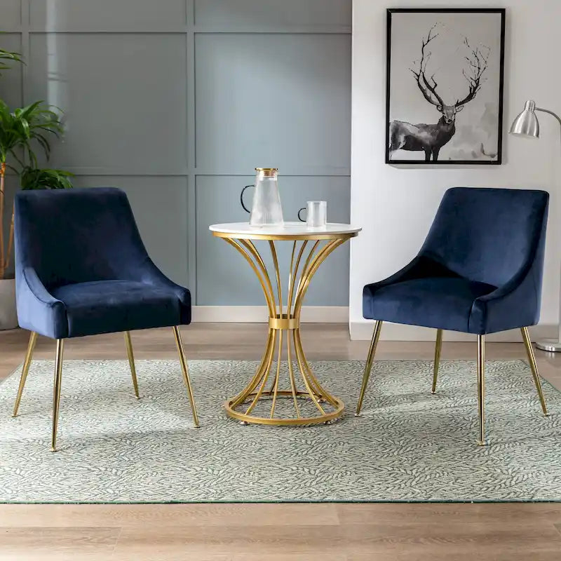 Arcadia Contemporary Velvet Upholstered Accent Chair (Set of 2)