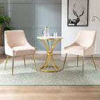 Arcadia Contemporary Velvet Upholstered Accent Chair (Set of 2)