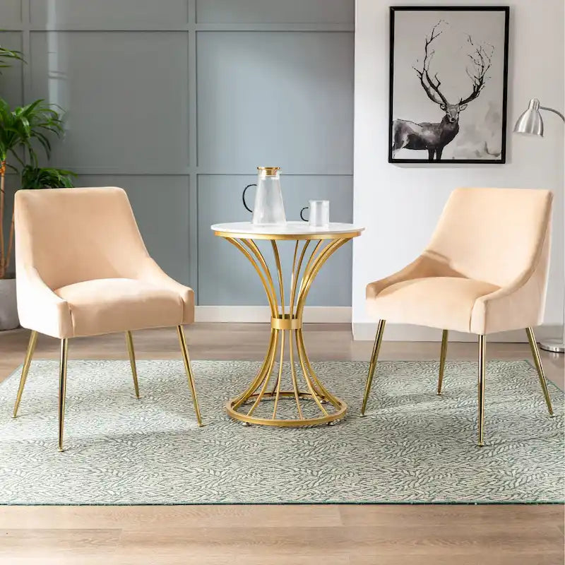 Arcadia Contemporary Velvet Upholstered Accent Chair (Set of 2)