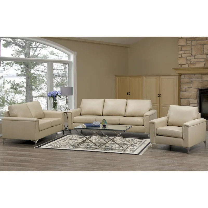 Lessa Modern Premium Top Grain Leather Sofa