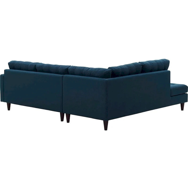 2 Piece Upholstered Fabric Left Facing Bumper Sectional