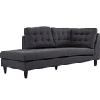 2 Piece Upholstered Fabric Left Facing Bumper Sectional