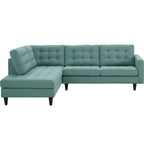 2 Piece Upholstered Fabric Left Facing Bumper Sectional