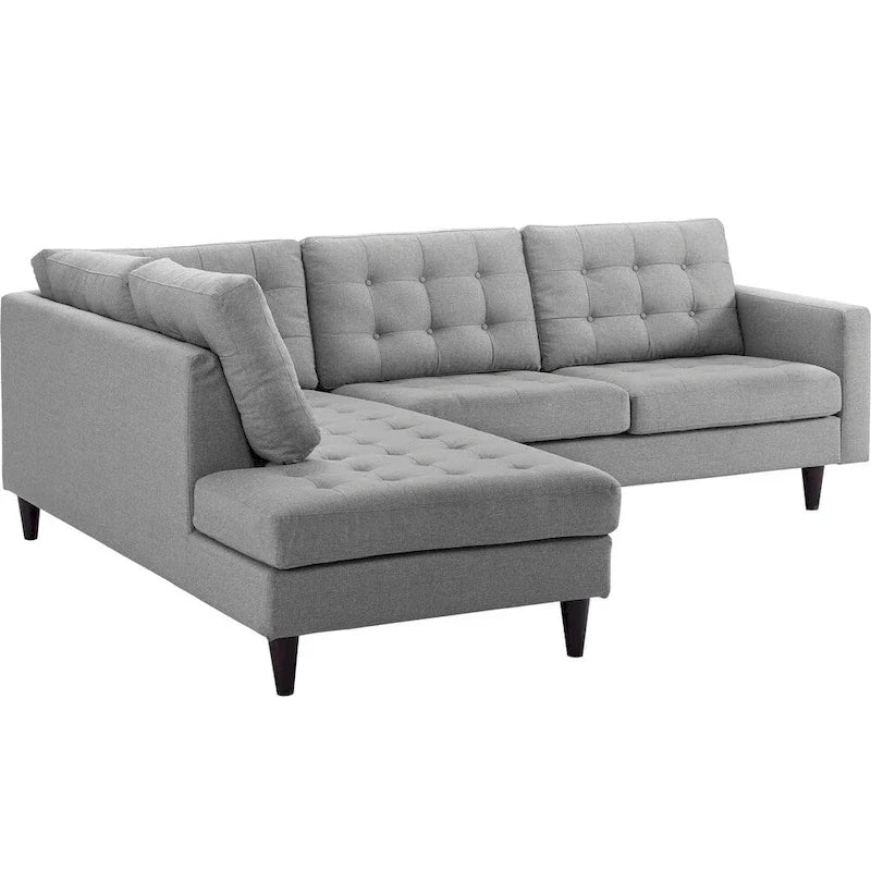 2 Piece Upholstered Fabric Left Facing Bumper Sectional