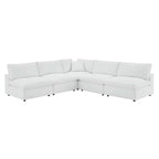 Commix Down Filled Overstuffed Vegan Leather 5-Piece Sectional Sofa