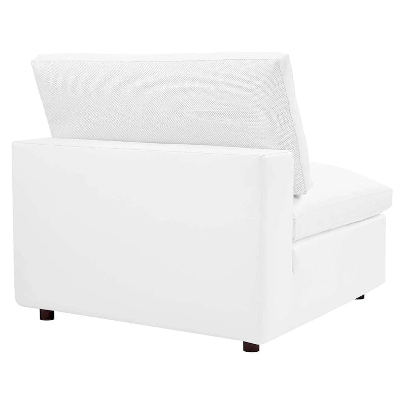 Commix Down Filled Overstuffed Vegan Leather 5-Piece Sectional Sofa