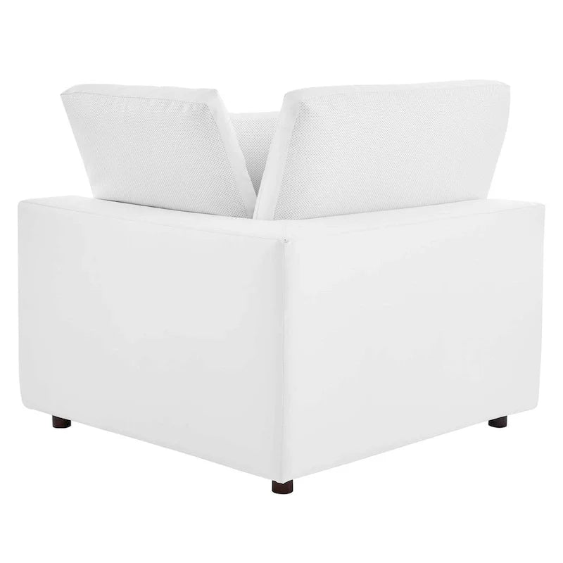Commix Down Filled Overstuffed Vegan Leather 5-Piece Sectional Sofa