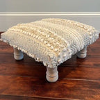 HERAT ORIENTAL Handmade Cotton Dhurrie Upholstered Stool