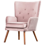 Modern Upholstered Velvet Wingback Accent Arm Chair, Set of 2 - 36.6 H x 28 W x 28.4 D