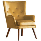 Modern Upholstered Velvet Wingback Accent Arm Chair, Set of 2 - 36.6 H x 28 W x 28.4 D