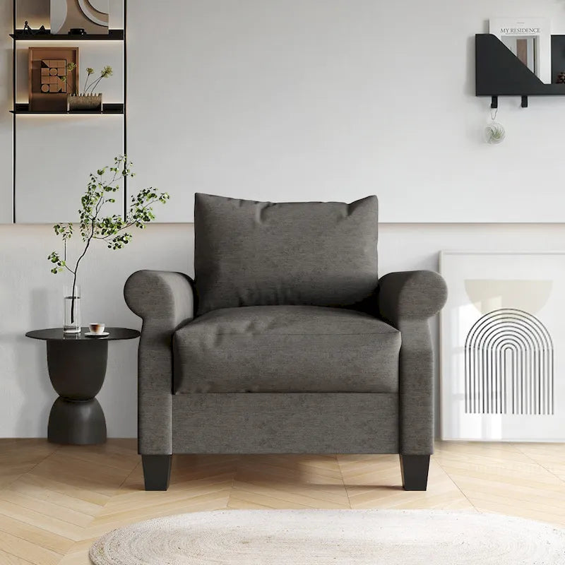 CraftPorch Classic Linen Upholstered Arm Chair