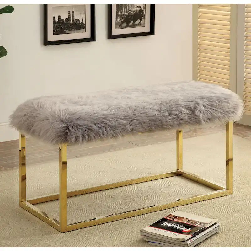 Tula Contemporary 40-inch Metal Entryway Bench by Furniture of America