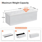 Folding Storage Ottoman, Foot Rest Stool Footstool, Leather Tufted Ottoman, Small Ottoman Cube for Living Room Bedroom Dorm